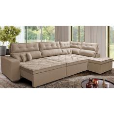 Sofá de Canto Retrátil e Reclinável Direito 3,40x2,36m Molas Cama inBox Espanha. Velusoft