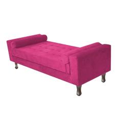 Recamier Baú Félix Solteiro 195 Cm Suede - Doce Sonho Móveis Pink