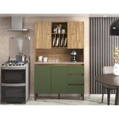 Armário Kit Cozinha Com 4 Portas, 3 Gavetas Ac4430 Carvalho Carvalho Oak / Arbo / Petra