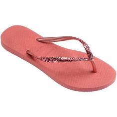 Chinelo Havaianas Slim Glitter 4146975, Rosa, 35