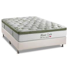 Cama Box Casal: Colchão Molas Herval MasterPocket Ensacadas Monte Carlo Visco + Base CRC Courano White(138x188)