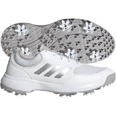 adidas Tênis de golfe feminino Tech Response 2.0, Branco/prata/cinza, 38