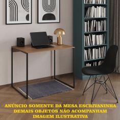 Escrivaninha Industrial Office Amêndoa 120x53 Grécia Base Ferro Preto
