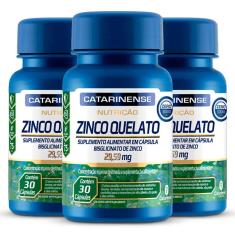 Kit 3 Zinco Quelato Catarinense 30 Cápsulas