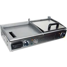 Chapa Lanches Elétrica Grill com Prensa 70X30 2000W Cozinha Cotherm Profissional Industrial Inox