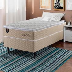 Conjunto Cama Box Solteiro Alford 88x188x66 Bege c/ Molas Ensacadas - 