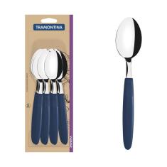 Conjunto de Colheres de Mesa Tramontina Ipanema com Lâminas em Aço Inox e Cabos de Polipropileno Azul 12 Peças Tramontina