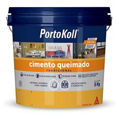 PORTOKOLL – Argamassa colorida - Cimento Queimado Mineral – Piso e parede – Fácil de aplicar – Balde 5 kg