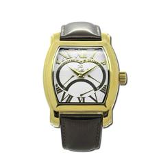 Gallucci Relógio de pulso automático de moda unissex com coroa de parafuso, segundos retrógrados e design de caixa em forma de barril, Dourado, Elegante, exclusivo