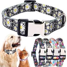 Coleira fofa para cães PP pequenos, médios e grandes, coleira para animais de estimação de nylon macio, estampa 3D, estampas multicoloridas, coleiras ajustáveis para cães, meninas, meninos,