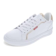 Levi's Tênis feminino Carrie, Branco/Ouro, 38