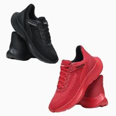 Kit 2 Tênis Masculino Esportivo Ultraleve Academia Caminhada Corrida Treino-Masculino
