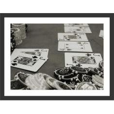 Quadro Decorativo Jogos Pôquer Cartas Naipe Baralho Salas Decorações C