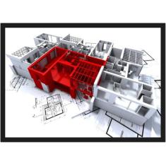 Quadro Decorativo Arquitetura Engenharia Civil Decorações Com Moldura 