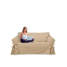 Capa para Sofá de 4 lugares até 2,50m em Brim Peletizado Elegante Algo