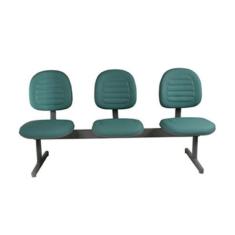 Cadeira Executiva em Longarina Linha Office Gomada Verde - Design Offi