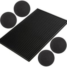 Kit Bar Mat Porta Copos 45 X 30 + 4 Porta Copos Emborrachado - Lootus,
