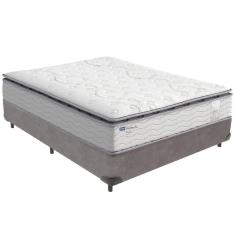 Cama Box Cinza E Colchão Amsterdã Molas Ensacadas Casal Probel