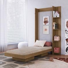 Cama Solteiro Vancouver Articulável 4 Prateleiras Marrom - Art In Móveis