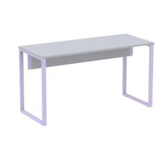 Mesa Escritório P25 TUB Pandin 120 cm (larg) Tampo MDP Cinza Pé Aço Tubular Lilás