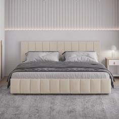 Cama King Estofada sem Cabeceira Uvaia Cabecasa Madeiramadeira