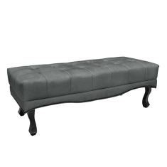 Recamier Decorativo 90cm Loewe Veludo Pés De Madeira Cinza