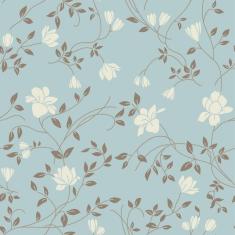 Papel De Parede Adesivo Lavável Flores Com Fundo Verde 3M