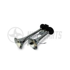 Buzina 2 Cornetas Cromada Ar Valvula Eletrica 12v 24v Vto - VETOR, 24V