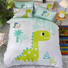 Jogo De Cama 4 Peças Casal King Dino Roar Edredom 280X280Cm - Espaço C