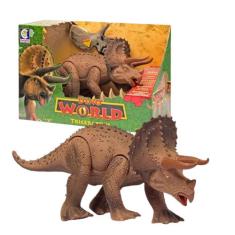 Boneco Dino World Kids Triceratops Faz Sons de Dinossauro de Verdade p