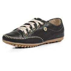 Tênis Casual em Couro Feminino com Cadarço Detalhe em Pedra e Costura Manual-Feminino