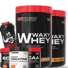 Kit 2x Waxy Whey 900g + 2x BCAA 4,5 100g + Power Creatina 100g + Coque