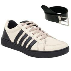 Tenis Casual Masculino Esporte de Amarrar Conforto + Cinto-Masculino