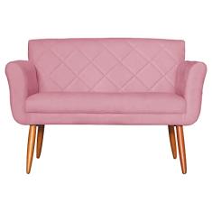 Namoradeira Decorativa Isabela Pés Palito Suede Rosa - DS Estofados