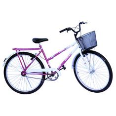 Bicicleta poti onix convencional pink com branco