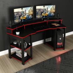 Mesa Gamer ME4167 Tecnomobili - Preto/Vermelho