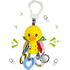 Brinquedos de carrinho de criança e brinquedos de assento de carro para bebês com mordedor Brinquedos de carrinho pendurados Brinquedos de bebê de pel