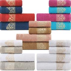 Jogo de Toalhas 4 Peças Banhão + Rosto 100% Algodão Siena 