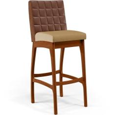 Banqueta Alta Cozinha B04 Marrom Bege Escuro