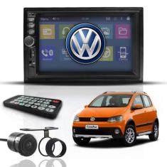 Kit Central Multimídia Mp5 2 Din Bt Espelha Dvd Câm Crossfox - First O