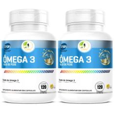 KIT C/2 Ômega 3 EPA DHA IFOS 120 Cáps 1000mg Fits Life - Floral Ervas 