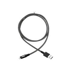 Tripp Lite Cabo Lightning trançado – Cabo Lightning para USB (cabo Lightning certificado M/Apple, carregamento/sincronização, 3 metros, fibra de aramida, cinza, 2 anos de garantia (M100-010-HD)