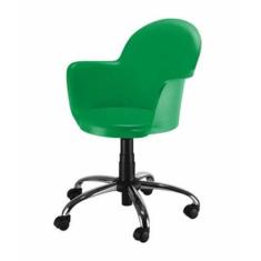 Cadeira Giratória Base Cromada Linha Polipropileno Moon Verde - Design