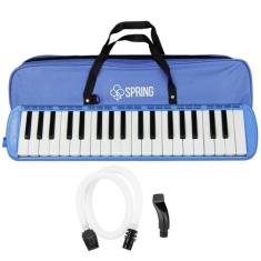 Escaleta Piânica Azul 37 Teclas Brancas + Capa Sg-37 Spring