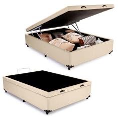 Cama Box Baú Viúva Sereneprime Sintético Bege 44x128x188