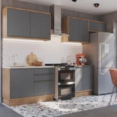 Cozinha Modulada 5 Peças 8 Portas 3 Gavetas com Divisor de Talheres Viena Edez