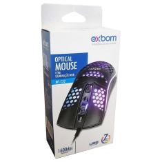 Mouse Colmeia Ultra Leve Gamer Usb Exbom Ms-C32 Preto Led