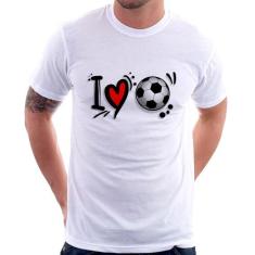 Camiseta I Love Futebol - Foca na Moda, Branco, G