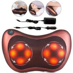 Massageador Almofada Shiatsu Rotativa Infravermelho Pés Pescoço Lombar