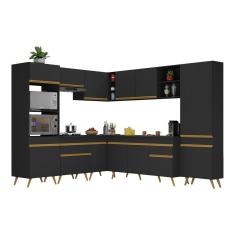 Armário De Cozinha Completa De Canto V247 Dourado